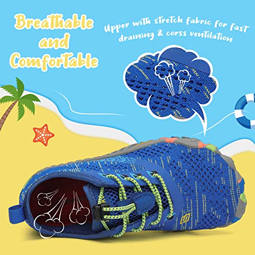 SAGUARO Calzado Descalzos Niños Zapatillas de Trail Niñas Transpirables Minimalistas Zapatos de Deporte Antideslizantes Fitness Correr en Asfalto Barefoot Zapatillas Senderismo Exterior Azul 26 EU