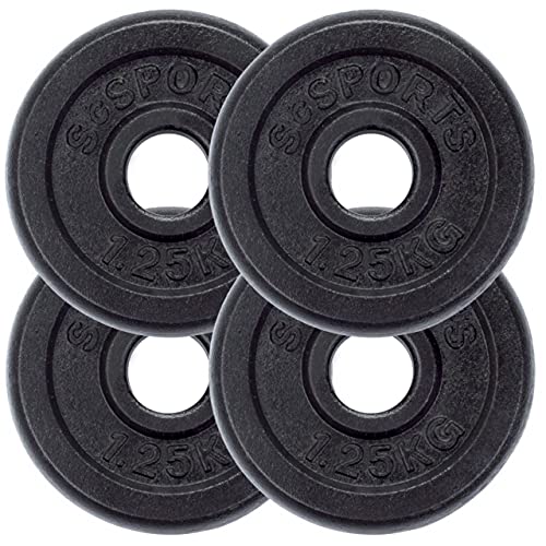 ScSPORTS PD-B005 - Pesas de Disco (4 Unidades de 1,25 kg Cada una, Hierro Fundido)