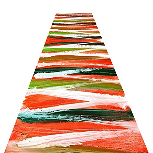 SESO UK- Resumen de la Alfombra del Corredor por un Pasillo Escaleras, Nordic Barra de Color Manta Modelo, hogar Salón se Pueden Cortar Antideslizante (Size : 0.8×6m)