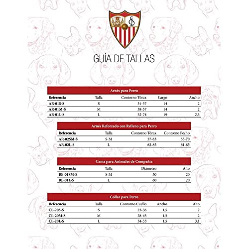 Sevilla, Arnés para Perro Talla M Producto Oficial Sevilla Fútbol Club Poliéster Color Rojo (CyP Brands)