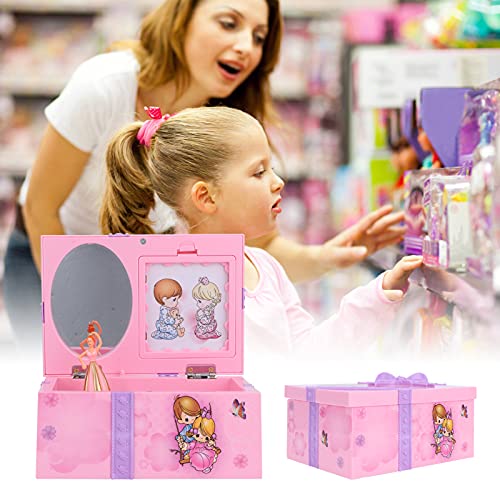 Shanrya Caja de Joyería de Música, Caja de Joyería de Música de Niña de Ballet Caja de Joyería de Música de Niña de Ballet Portátil para Almacenamiento de Accesorios de Regalo para Niños