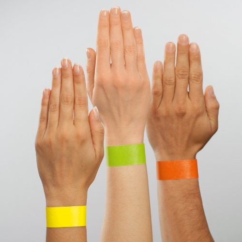 SIGEL EB212 120 Pulseras de identificación y control para eventos, personalizables, Super Soft 25,5 x 2,5 cm, verde neón