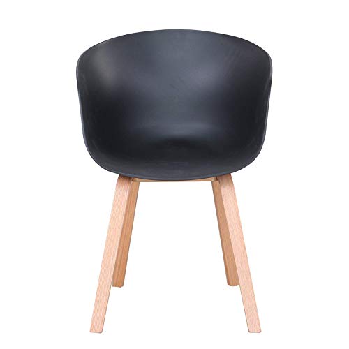 Sillas Comedor Pack 4 ,Sillas Comedor Madera Pata de Madera Silla para Cocina, Restaurante, Comedor-Silla Gris (Negro-4 Sillas)