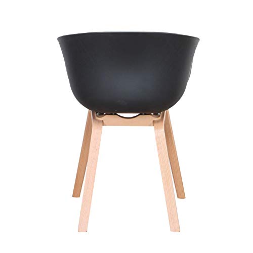 Sillas Comedor Pack 4 ,Sillas Comedor Madera Pata de Madera Silla para Cocina, Restaurante, Comedor-Silla Gris (Negro-4 Sillas)