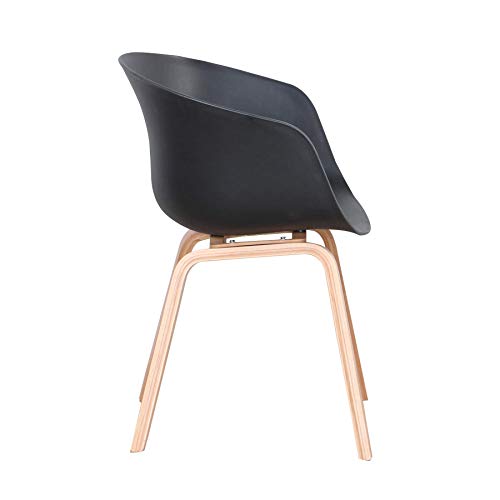 Sillas Comedor Pack 4 ,Sillas Comedor Madera Pata de Madera Silla para Cocina, Restaurante, Comedor-Silla Gris (Negro-4 Sillas)