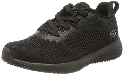 Skechers Bobs Squad-Tough Talk, Zapatillas Mujer, Negro (BBK Black Engineered Knit/Trim), 36 EU