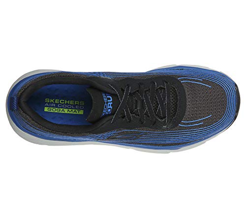 Skechers MAX Cushioning Elite-Brilliant, Sneaker Hombre, Black Black Textile Blue Synthetic Trim Bkbl, 42.5 EU