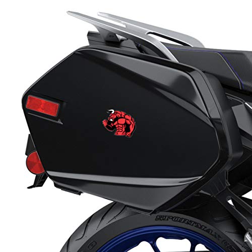 SkinoEu® 2 x PVC Pegatinas Laminadas Adhesivos Toro Rojo Fitness Gym Musculos Decoración Etiqueta para Motocycletas Autos Coches Ciclomotores Bicicletas Ordenador Portátil Regalo B 153