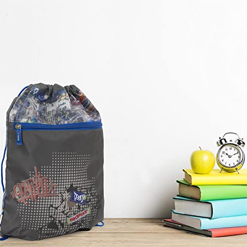 SKPAT - Mochila saquito Cierre Fruncido. Gymsack Bolsa Multifuncional. Muy cómoda y Ligera. Ideal para Deporte, Gimnasio, Ciclismo, Bicicleta. Cremallera Delantera. 53941, Color Gris