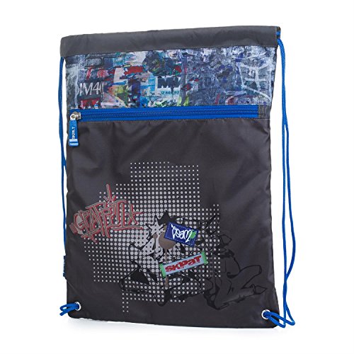 SKPAT - Mochila saquito Cierre Fruncido. Gymsack Bolsa Multifuncional. Muy cómoda y Ligera. Ideal para Deporte, Gimnasio, Ciclismo, Bicicleta. Cremallera Delantera. 53941, Color Gris