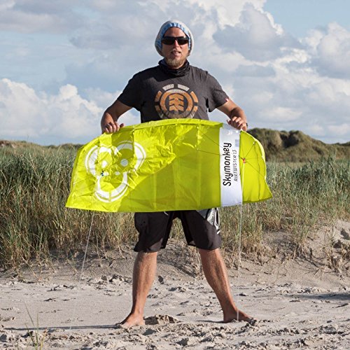 Skymonkey Airtwister 1.8 Cometa acrobática con lazos de vuelo "Ready 2 Fly"- 180 cm [verde-amarillo]