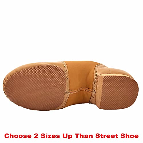 s.lemon Zapatillas de Jazz Cuero Genuino Suela Partida Zapato de Jazz para Mujer Hombre Beige 41