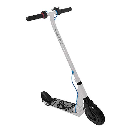 SmartGyro Xtreme XD - Patín eléctrico para niños y jóvenes, ruedas 8", 3 velocidades, plegable, ligero y manejable, autonomía de 18 Km, batería litio, freno eléctrico, Scooter, luces traseras, Blanco