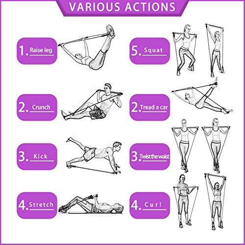 SmartRing De Ejercicios Multifuncional de Estiramiento de Yoga de Barras portátil Gimnasia Pilates Barra de Resistencia Banda Desmontable, Color al Azar