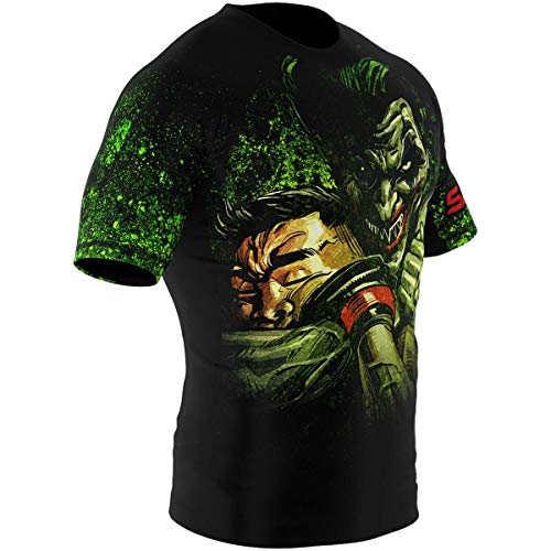 SMMASH Choker Rashguard Hombre Manga Corta, Camisetas Hombre para MMA, Artes Marciales, Krav Maga, BJJ, K1, Karate, Material Transpirable y Antibacteriano, (M)
