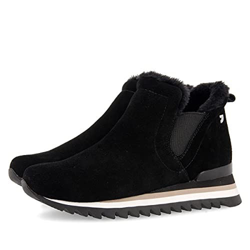 Sneakers Negras de botín Slip on con Mini cuña para Mujer ECKERO