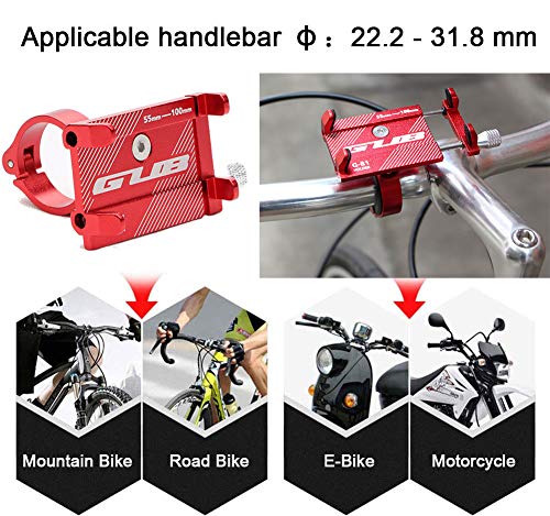 Soporte Bici Movil Anti Vibración, Soporte Movil Bicicleta Montaña, Soporte Movil Moto Aluminio, Portamoviles Bicicleta Sin Ruidos, Accesorios Patinete Electrico para iPhone, Huawei, Samsung etc.