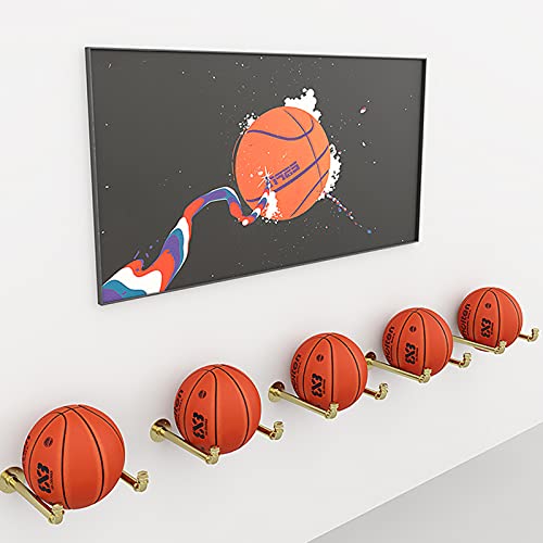 Soporte de Pared para balones de Baloncesto Soporte de Bola Montado en La Pared de Metal Soporte de Exhibición de Pelota Deportiva para Fútbol Baloncesto Voleibol