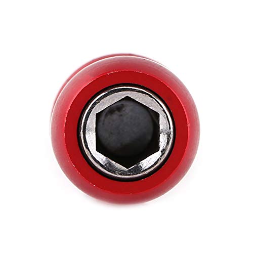 Soporte para puntas, portapuntas magnetico, soporte de destornillador magnético, barra de extensión magnética con vástago hexagonal de 1/4 para destornillador de taladro eléctrico,60 mm, rojo