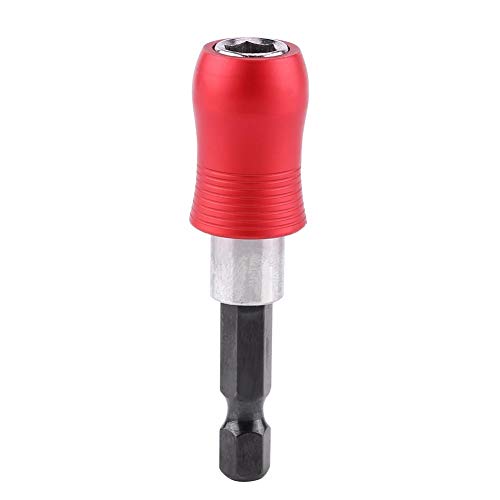 Soporte para puntas, portapuntas magnetico, soporte de destornillador magnético, barra de extensión magnética con vástago hexagonal de 1/4 para destornillador de taladro eléctrico,60 mm, rojo
