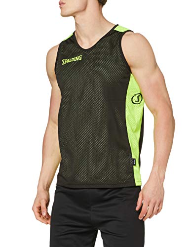 Spalding Essential Camiseta Reversible de Entrenamiento, Hombre, Negro, XXS
