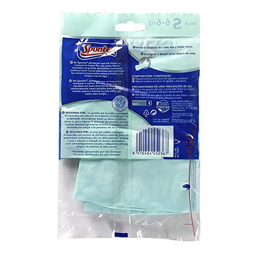 Spontex 452856 Guantes Segunda Piel, Talla Pequeña 6, 2 Unidades