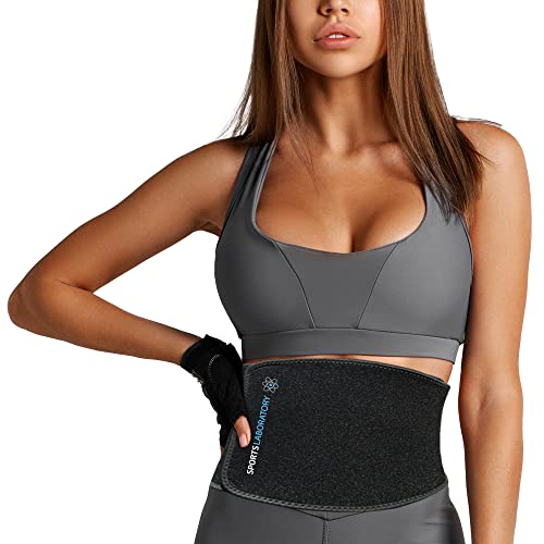 Sports Laboratory Faja Lumbar Hombre y Mujer PRO+ - Ideal para Perder Peso y Mejorar la Postura al Ejercitarse - Incluye Bolso Transportador y Guía de Ejercicios - Talle Único, Ajustable