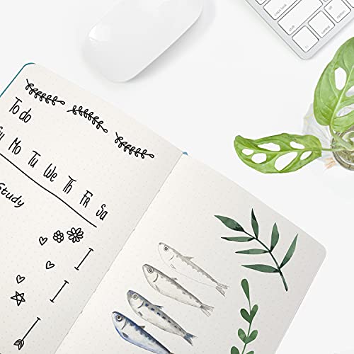 Stationery Island Cuaderno Punteado A5 – Turquesa. Bullet Journal de Tapa Dura Con 180 Páginas y Papel Premium de 120gsm. Para Notas, Planificación, Estudio, Viajes, Diario y Proyectos