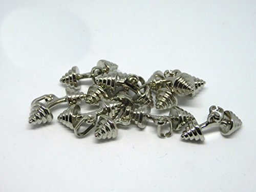 Stock - Lote de 10 colgantes con forma de mancuerna y mancuernas plegadas en plata para gimnasio, fisicoculturismo, gimnasio fitness bodybuilder gym