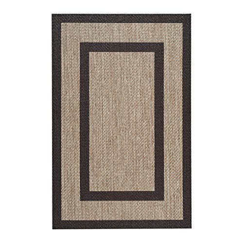 STORESDECO - Alfombra Vinílica Deblon, Alfombra de PVC Antideslizante y Resistente, Ideal para Salón, Pasillo, Cocina, Baño… | Rectangulos Marrón, 60 cm x 90 cm
