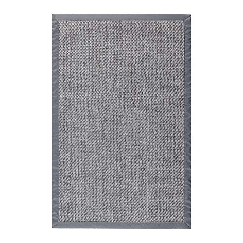 STORESDECO - Alfombra Vinílica Deblon con Ribete, Alfombra de PVC Antideslizante y Resistente, Ideal para Salón, Pasillo, Cocina, Baño… | Ribete, Color Gris, 60 cm x 90 cm