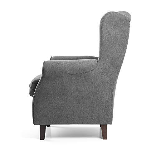 SUENOSZZZ-ESPECIALISTAS DEL DESCANSO Sillon Relax, Sillon orejero para Lactancia Irene. Tapiceria Antimanchas acualine Color Gris. Butaca para Dormitorio, Salon o habitacion de Bebe