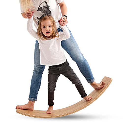 Tabla curva ecológica y artesanal de madera fabricada en España. Acabado NATURAL.Tabla equilibrio. Tabla Montessori .Tabla de equilibrio/Tabla madera niños