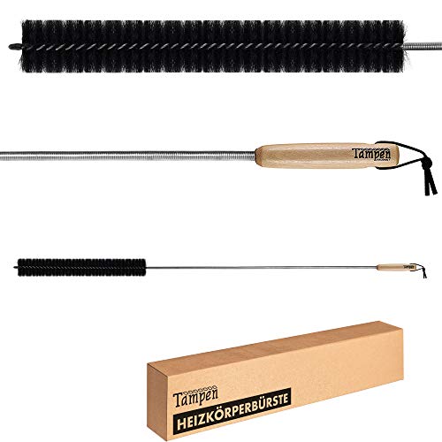 Tampen Cepillo de radiador · 120cm · imán de Polvo · Mango de Madera con Lazo de Cuero · Cepillo de Limpieza de radiador · Cepillo de Calentador Limpiador de Polvo · Cepillo
