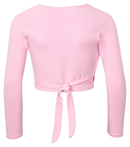 tanzmuster Chaqueta de Ballet Cruzada 'Mandy' para niñas en Rosa, 92/98 (3-4 años)