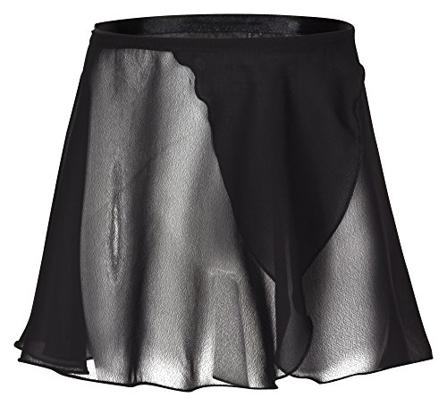 tanzmuster Falda de Ballet Cruzada de Gasa 'Emma' para niñas en Negro, 152/158 (13-14 años)