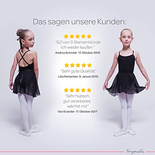 tanzmuster Falda de Ballet Cruzada de Gasa 'Emma' para niñas en Negro, 152/158 (13-14 años)