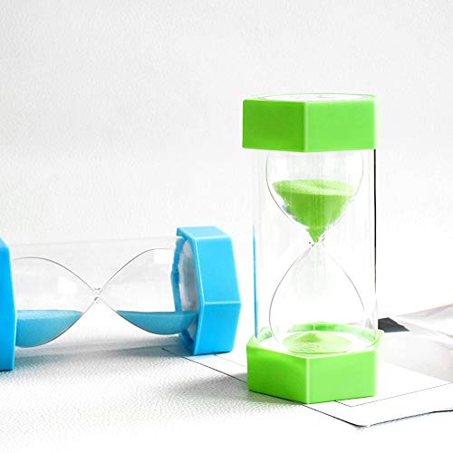 Temporizador de decoración de Set de Reloj de Arena de Color Asistente de gestión del Tiempo Temporizador de Cocina y Reloj de Arena de Aprendizaje 1, 3, 5, 10, 30 Minutos (5 Piezas)…