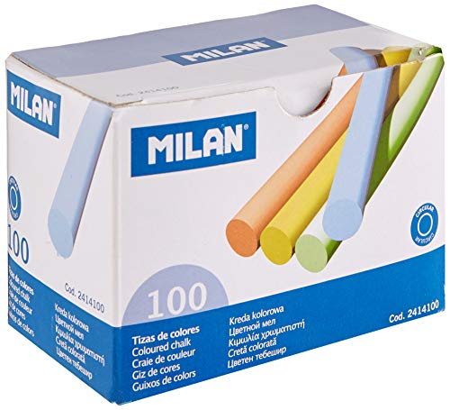 TIZA MILAN C/100 COLORES SURTIDOS LIBRE TODO TIPO ALERGENOS (2414100)