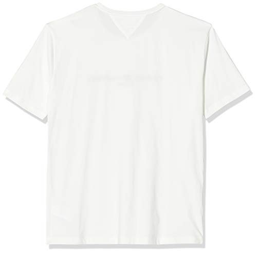 Tommy Hilfiger Logo T-Shirt Camiseta, Blanco (Snow White 118), L para Hombre