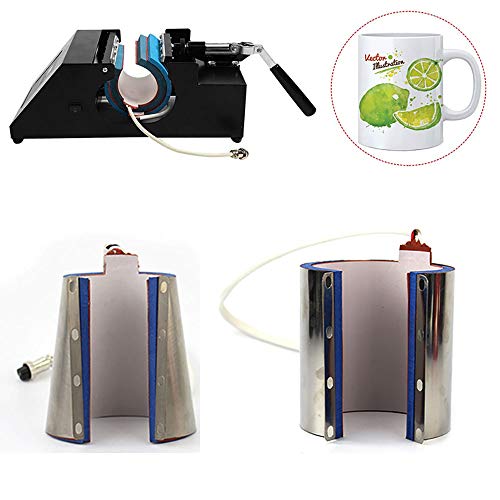 tooloflife Prensa de taza, taza de taza de prensa de transferencia de calor accesorio de gel de sílice 220 V para sublimación de transferencia de máquina de prensa de calor (cilíndrica, 10 onzas)