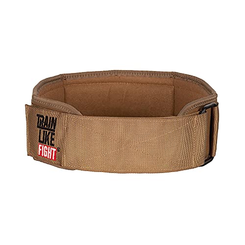 TRAINLIKEFIGHT - Cinturón Halterofilia - Cinturón para Entrenamiento Funcional, Levantamiento de Pesas, Fitness y Entrenamiento con Altas Cargas - Soporte Lumbar - Entry Coyote - M