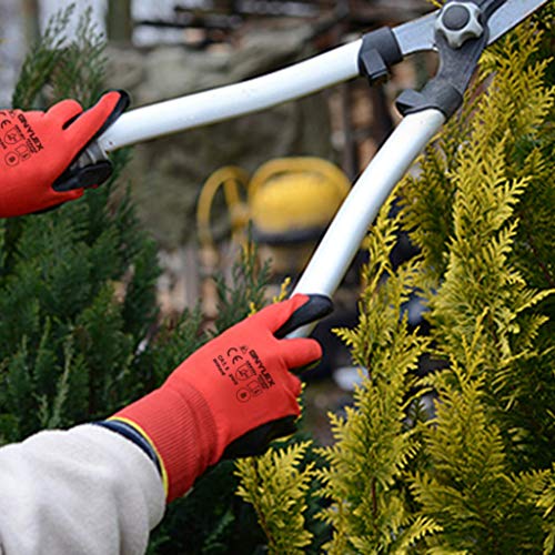 Trevendo Guantes de trabajo Guantes de montaje sólidos con recubrimiento de látex, talla 6, 12 pares