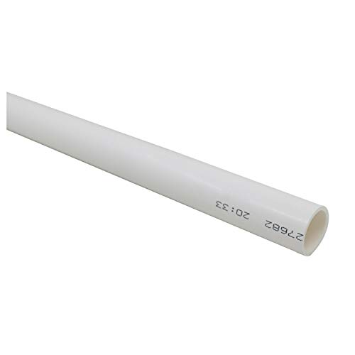 Tuberia pvc presion 20 25 32 40 50 63 75 90 110mm tubo pvc blanco rigido riego hidroponico piscina acuario fontaneria longitud 400mm (1, Diametro Esterno 20mm)