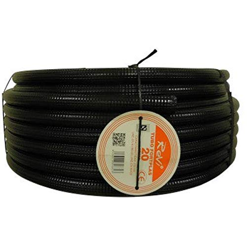 Tubo corrugado 20mm 100m【REFORZADO DE DOBLE CAPA】•【IGNIFUGO】No propagador de llamas • Tubos corrugados flexibles para cables electricidad • 100 metros • PVC de Calidad
