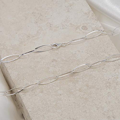 Tuscany Silver Pulsera para Mujer en Plata, Cadena Elíptica - 51cm