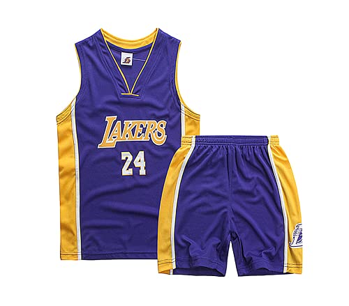 TYTF - Conjunto de camiseta de baloncesto sin mangas para niño, de malla, uniforme de camiseta y pantalón corto, para verano, de 1 a 15 años