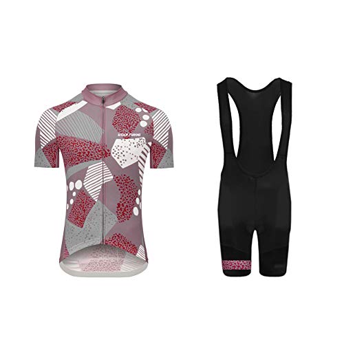 UGLY FROG Sets Ropa de Ciclismo, Maillot de Manga Corta y Culotte Corto para Mujer, Conjunto Ropa para Bicicleta Transpirable DXWX02