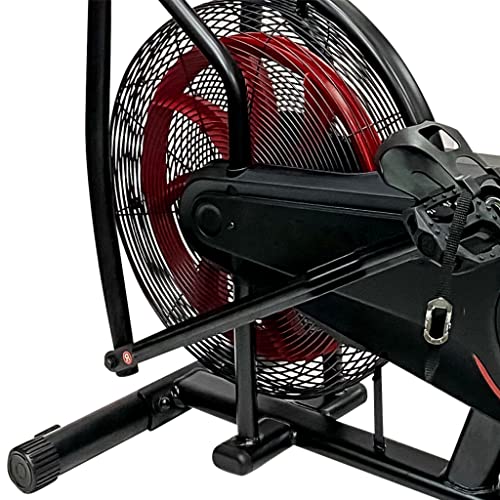 Ultrasport Air Bike, bicicleta estática con sistema de freno de correa silencioso para el entrenamiento de la potencia, aerogenerador para la resistencia del aire al pedalear, con manillar móvil