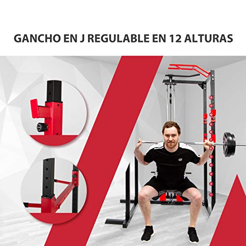 Ultrasport Rack de energía, Adultos Unisex, Negro/Rojo